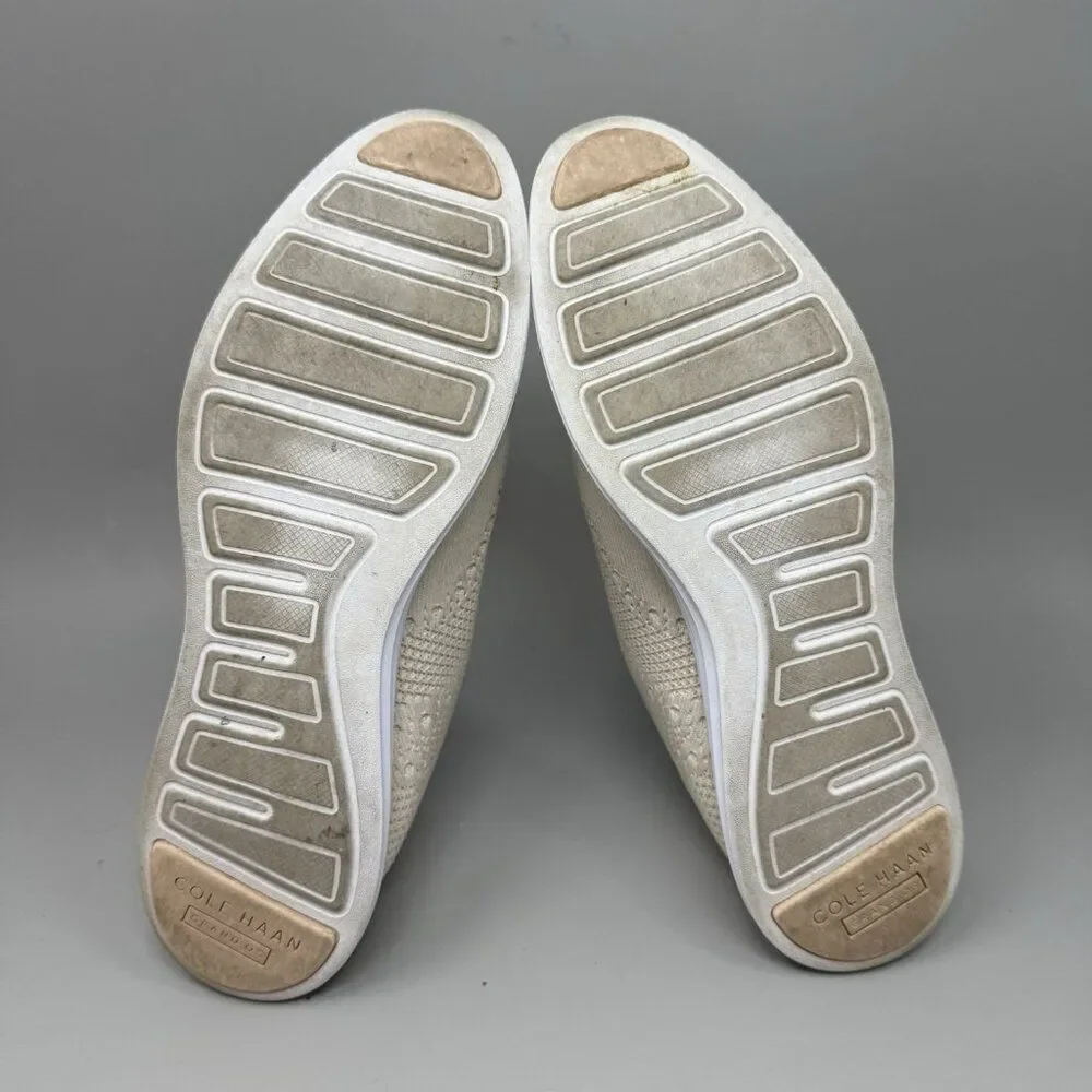 Cole Haan Original Grand Women's 8B Beige Stitchlite Knit Wingtip Oxford Shoes